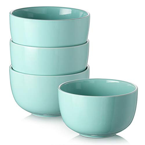DOWAN Deep Soup Bowls, 30 Ounces Cereal Bowl for Oatmeal, Ceramic Ramen Bowls for Noodle, Porcelain Bowls Set 4 for Kitchen, Dishwasher and Microwave Safe, Turquoise DOWAN Deep Soup Bowls, 30 Ounces Cereal Bowl for Oatmeal, Ceramic Ramen Bowls for Noodle, Porcelain Bowls Set 4 for Kitchen, Dishwasher and Microwave Safe, Turquoise