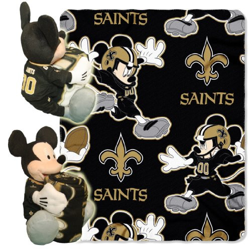 The Northwest Company Officially Licensed NFL Orleans Saints Co Disney's Mickey Hugger and Fleece Throw Blanket Set