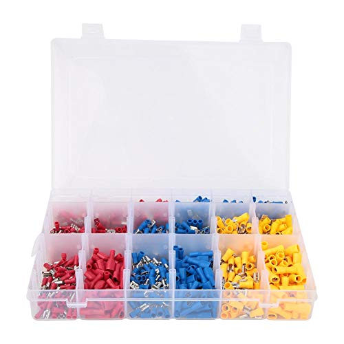 900pcs Cold Pressure Electrical Wire Connector Terminal Cable Crimps Wire Ferrules Insulated Cord Pin End Terminal Ferrules Kit