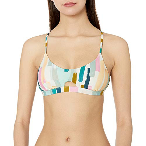 Bikini Lab Junior's Bralette Bra Bikini Swimsuit Top, Multi//Paint Party, XX-Small
