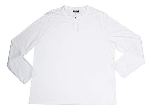 Alfani Men's Long Sleeve Solid Color Stretch Fit Henley Shirt (Bright White, XX-Large)