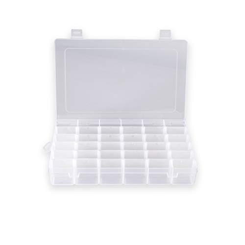 Plastic Organizer Container Box 36 Compartments Jewelry Storage Box with Adjustable Dividers