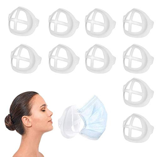 3D Face Bracket Silicone Face Mask Bracket Mask Inner Frame Mask Guard Silicone Mask Inner Support Frame More Space for Comfortable Breathing Washable Reusable (10PCS, Adults)