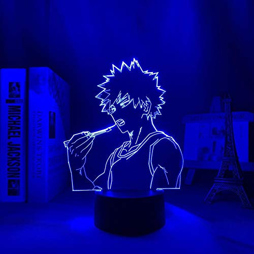 3D Illusion Lamp Anime Light Night Light 3D Led Night Lamp Bakugo My Hero Academia for Room Decor Birthday Gift Manga Gadget My Hero Academia Katsuki Bakugo Light Anime Remote