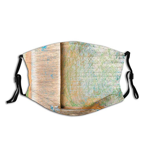 Letterpress Natural Old Texture Backdrop Writing Symbol Time Reusable Face Mask Balaclava Washable Outdoor Nose Mouth Cover for Unisex Adult