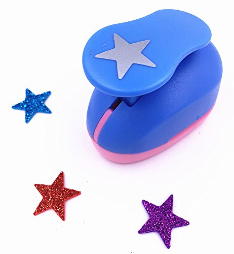 TECH-P Creative Life Large Size 1 Multi-Pattern Hand Press Album Cards Paper Craft Punch,Card Scrapbooking Engraving Kid Cut DIY Handmade Hole Puncher,Mini Paper Craft Punch. (Star)