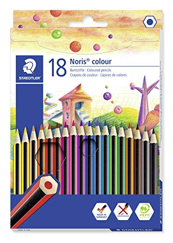 STAEDTLER 185 C18 Noris Colouring Pencil, Assorted Colours, Pack of 18