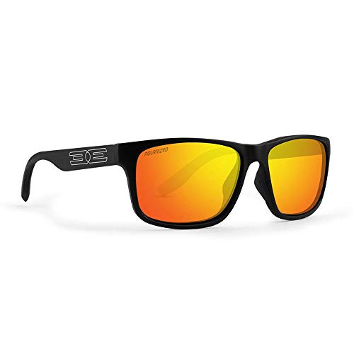 Epoch Delta Golf Sport Sunglasses Black Frame Yellow Mirror Polarized Lenses