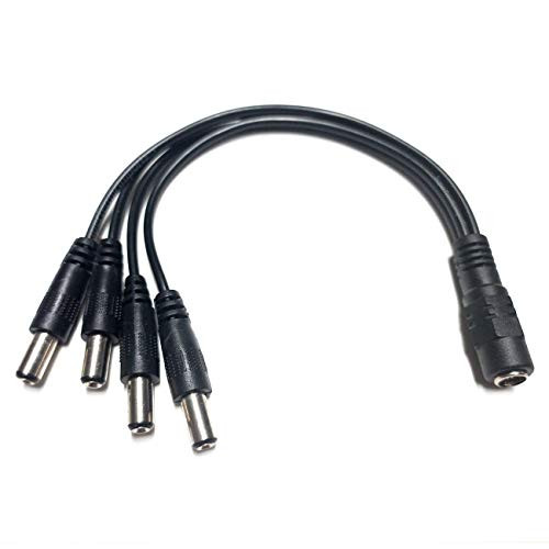 SuperTerrific 1 to 4-Way DC Power Splitter Adapter Cable. 4 Wire Cord for CCTV Security Camera 5.5x2.1mm 5.5mm x 2.1mm (1)