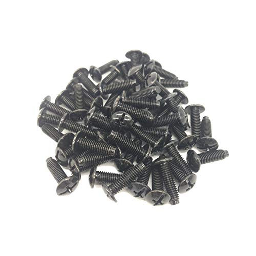 Jingchengmei 10-32 Server Rack Screws - 55 Pack- Network Rack Screws for Rack Mount Server Enclosure, Black Mounting Screws (1032S55P, Black)