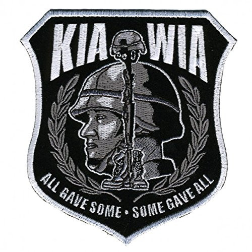 Hot Leathers, ALL GAVE SOME; SOME GAVE ALL, High Quality Iron-On / Saw-On Rayon MILITARY KIA MIA PATCH - 4" x 4"