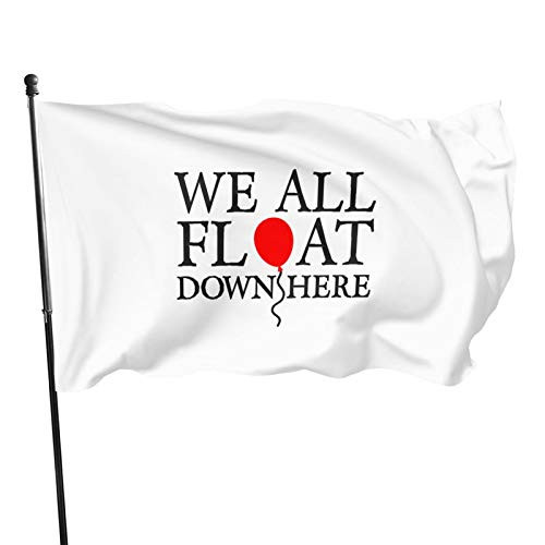 Zgflang We All Float Down Here 3x5 Foot Flags Outdoor Flag 100percent Single-Layer Translucent Polyester 3x5 Ft