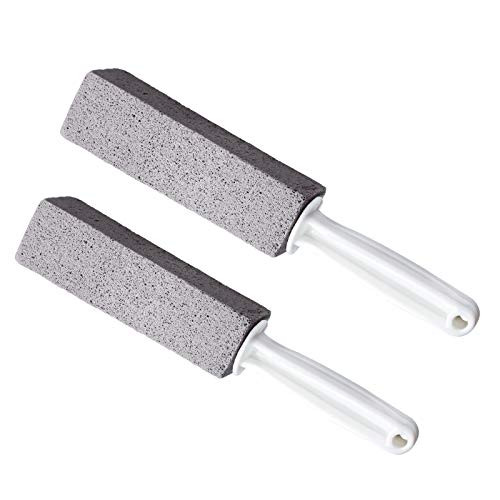 Pumice Cleaning Stone with Handle, 2 Pack Pumice Stone Toilet Bowl Scrubber Remover Rust Cleaner for Kitchen Bath Pool Bathroom Household Cleaning