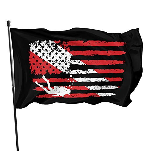 Vintage American Diver Down 3x5 Foot Flag Outdoor Flag 100percent Single-Layer Translucent Polyester 3x5 Ft