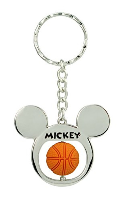 Disney Mickey Mouse Basketball Spinner Pewter Key Ring Key Accessory