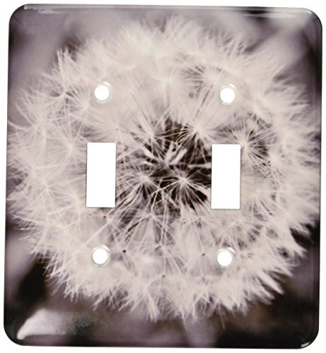 3dRose LSP_51762_2 Black and White Dandelion Puff Toggle Switch