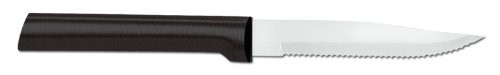 Rada Cutlery Serrated Steak Knife  Stainless Steel Blade With Black Stainless Steel Resin Handle, 7-3/4 Inches