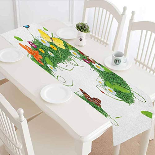 Albert Lindsay Backdrop Letter C Table Runner,Spring and Summer Inspired Alphabet Design Capital Letter C Symbol Writing Tabletop Collection for Family Dinners,12x48 Inch,Green Multicolor Albert Lindsay Backdrop Letter C Table Runner,Spring and Summer Inspired Alphabet Design Capital Letter C Symbol Writing Tabletop Collection for Family Dinners,12x48 Inch,Green Multicolor
