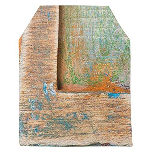 Letter L Table Runner,Letterpress Natural Old Texture Backdrop Writing Symbol Timeworn Design Typography Tabletop Collection Dining Room Kitchen Rectangular Runner,12x48 Inch,Multicolor