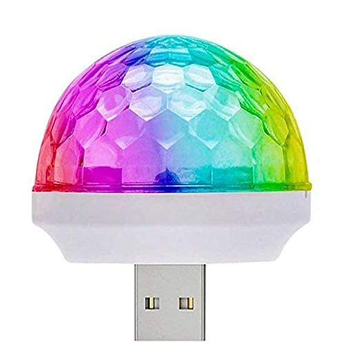 HONGLONG LED Car USB Atmosphere Light, USB Disco Ball Party Light Mini Portable Strobe Lights for Kid's Birthday Parties Stage DJ Lighting Disco Decoration