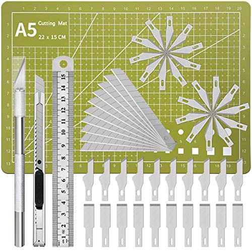 Precision Exacto Knife Upgrade Carving Craft Knife Hobby Knife Exacto Knife Kit Utility Knife Set 40 Spare Exacto Knife Blades for Art, Scrapbooking,Stencil, Architecture Modeling,Scrapbooking