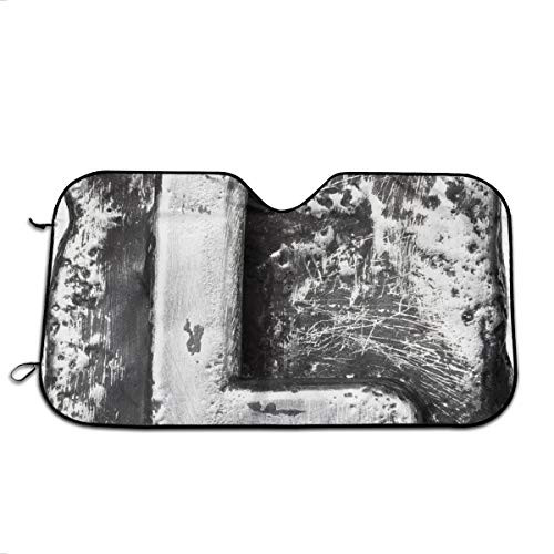 Windshield Sunshade for Car,Typography Composite L Alphabet Letter Name Baroque Knights Iron Words Writing Design,Front Window Sun Shade Visor Shield Cover(27.5 x 51)