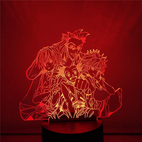 3D LED Lamps 3D Illusion Lamp Hunter X Hunter 3D LED Gon Freecss Killua Anime Bedroom Bedside Lamp Visual Decor Home Decoration Home 16 Colors Remote