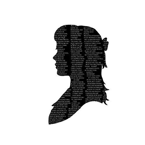 Alice in Wonderland Silhouette Art Print Literature Quote Black and White Lewis Carroll Alice in Wonderland Silhouette Art Print Literature Quote Black and White Lewis Carroll