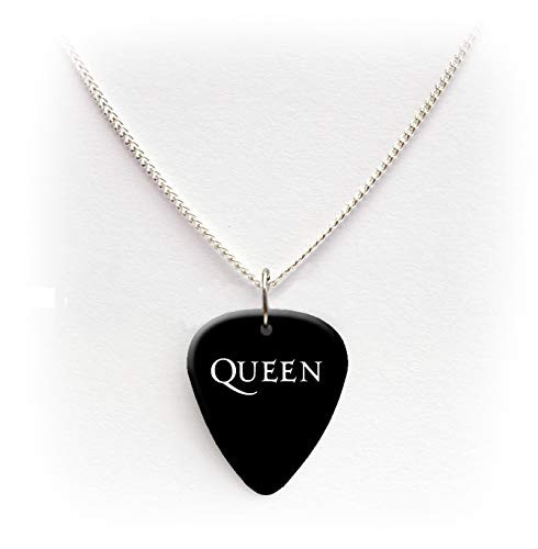 Queen Guitar pick plectrum logo Necklace 24 inchBW