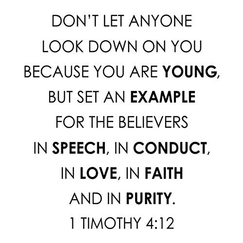 1 Timothy 4:12 Vinyl Wall Decal 17 by Wild Eyes Signs Dont let anyone look down on you, Youth Room Scripture, Teen Wall Words, Modern Christian Wall Decor, 1TIM4V12-0017 1 Timothy 4:12 Vinyl Wall Decal 17 by Wild Eyes Signs Dont let anyone look down on you, Youth Room Scripture, Teen Wall Words, Modern Christian Wall Decor, 1TIM4V12-0017
