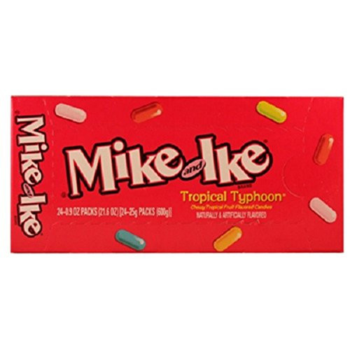 Mike and Ike, 25C Tropical Typhoon, Count 24 (0.78 oz) - Sugar Candy / Grab Varieties  and  Flavors