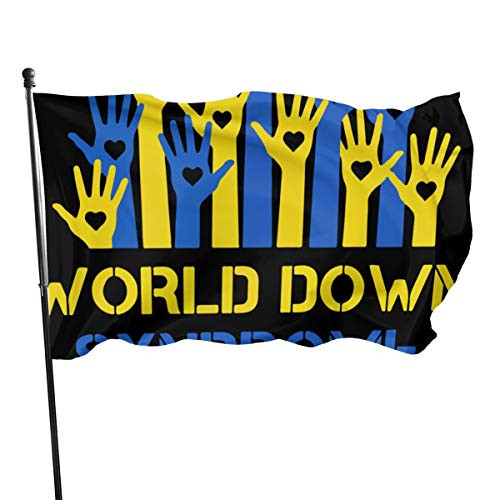 Seasonal Flag for Outdoors, World Down Syndrome Day Awareness Yard Flags   Durable, Polyester, 3X5 Ft