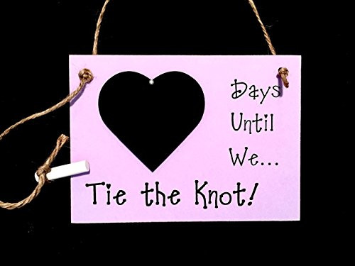 Engagement Gift. Purple/Lavender Wedding Countdown Chalkboard Sign -  inchDays Until .. We Tie The Knot inch
