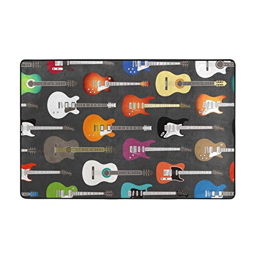 Bath Mat Rug,Guitar,Grunge Instruments Strings Creativity Writing Songs Digital Classic Acoustic Music Bathroom Carpet 29.5''X17.5''inch