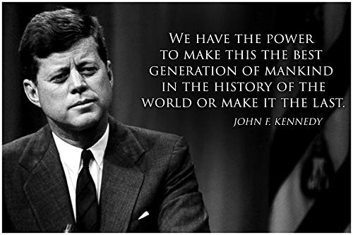 JFK Classroom Quote Poster Decorations Growth Mindset Posters for School Kids John Kennedy Quotes Wall Art Teaching Inspirational Motivational Mindsets Educational Learning Teacher in Classrooms P028