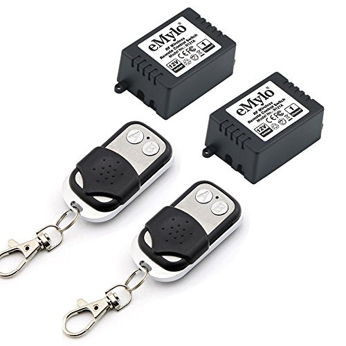 eMylo DC 12V 1 Channel Smart RF Wireless Relay Remote Control Momentary Switch Transmitter with Relay Receiver