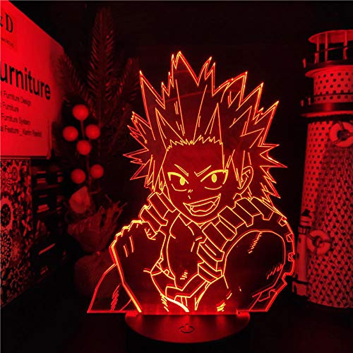3D lamp Hero Academia Kirishima Eijiro Anime Lights My Hero Academia Led Color Changing