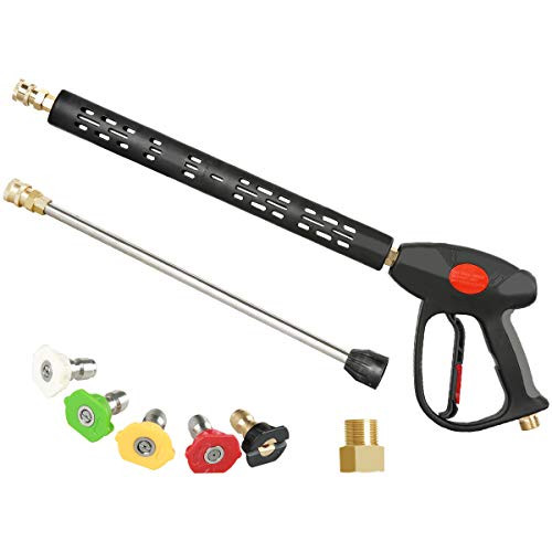 Atmozon Long Pressure Washer Spray Gun, Replacement Lance Extension Wand,Adjustable Length High Pressure Washer Gun,M22 14 Thread,M22 15 Coupler,4000PSI