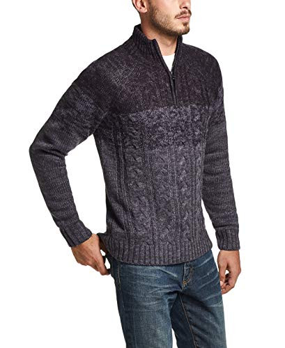 Weatherproof Vintage Mens 1/4 Zip Cable Knit Pullover Sweater Navy XXL