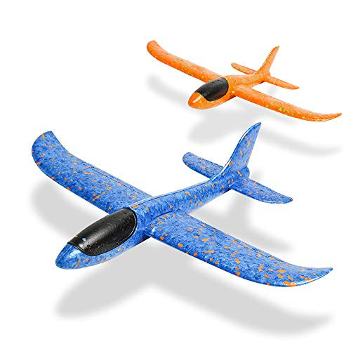 JOCHA Foam Airplane Aircraft Model Hand Launch Glider Plane Soft Throw Airplanes Outdoor Sports Toys for Kids Gift 2 Pack