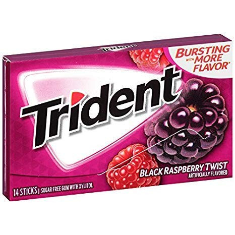 Trident , Value Pack Black Raspberry Twist, Count 12 (14Pcs) - Gum / Grab Varieties  and  Flavors