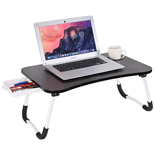 Vehpro Foldable Lap Table Laptop Desk for Bed Sofa, Portable Multifunction Lazy Laptop Table for Writing Breakfast Serving Bed Tray,23.6x15.7x11 in?Black?