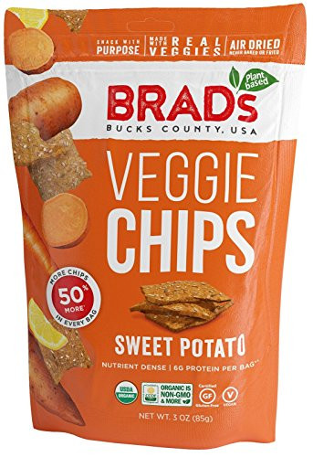 Brad's Plant Based Organic Veggie Chips, Sweet Potato, 3 Count