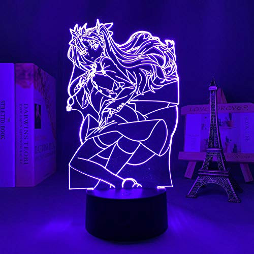 3D Anime Lamp Night Light Fate Stay Night Rin Tohsaka Led for Bedroom Decor Birthday Gift Manga Fate Stay Night Rin Tohsaka-Touch Control