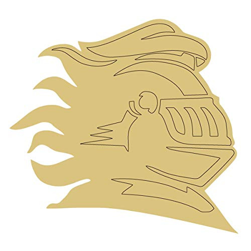 Knight Design by Lines Cutout Unfinished Wood Animal Decor Mascot Coloring Book Door Hanger Everyday MDF Shape Canvas Style 4 Art 1 (6 inch)