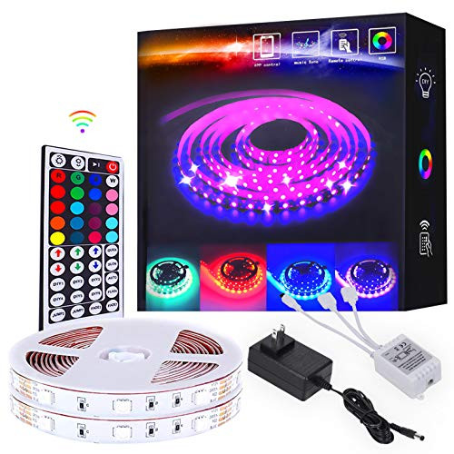 Geelium 32.8ft Led Light Strip for tv,5050 RGB LEDs Color Changing Light Strips for Bedroom,Led Lights for Room Decor