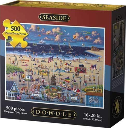 Dowdle Folk Art Jigsaw Puzzle - Seaside Oregon 500 Pc Dowdle Folk Art Jigsaw Puzzle - Seaside Oregon 500 Pc