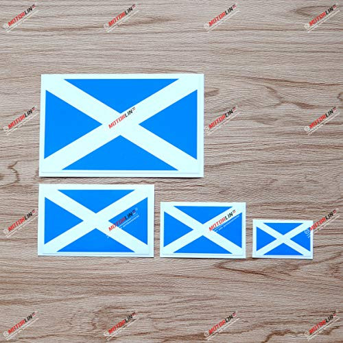 Scotland Scottish Flag Decal Vinyl Sticker - 4 Pack Glossy, 2 Inches, 3 Inches, 4 Inches, 6 Inches - for Car Boat Laptop Cup Phone