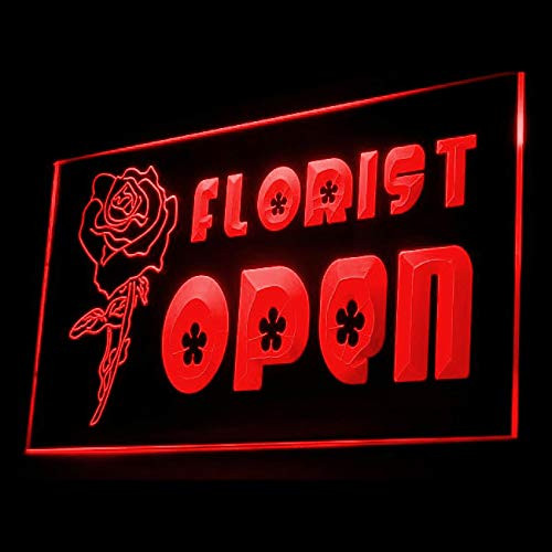 tigerneon 200011 Open Florist Shop Flowers Petals Water Display LED Light Sign
