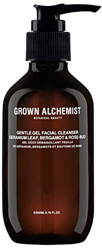 Grown Alchemist Gentle Gel Facial Cleanser - Geranium Leaf, Bergamot  and  Rose-Bud - Aloe Sensitive Skin Face Wash (200ml / 6.76oz Pump Bottle)
